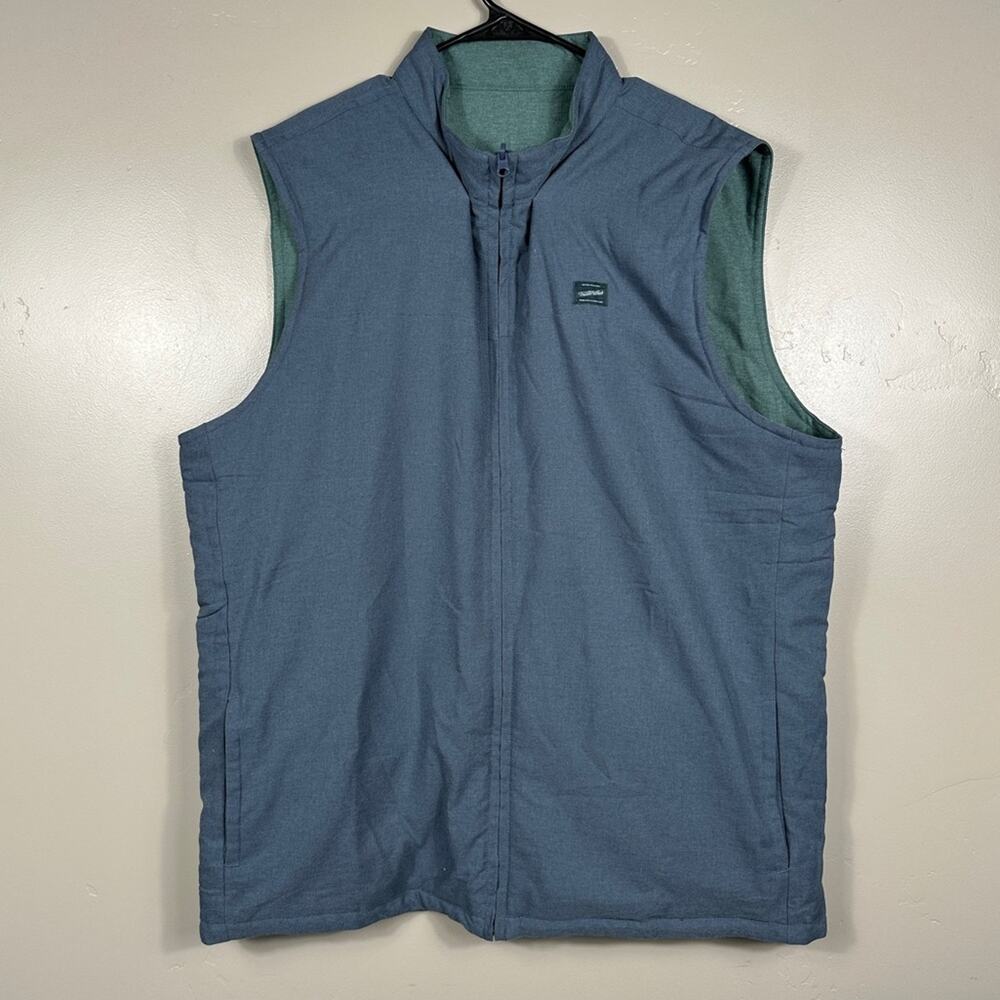 Travis Mathew Men’s Clear Cut Reversible Vest Jacket in Blue / Indigo Size XXL